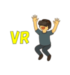 VRをプレイする男女（個別スタンプ：21）