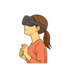 VRをプレイする男女（個別スタンプ：24）
