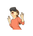 VRをプレイする男女（個別スタンプ：28）