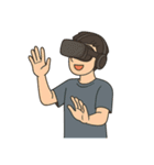 VRをプレイする男女（個別スタンプ：30）