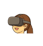 VRをプレイする男女（個別スタンプ：40）