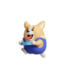 動く 3D猛コーギー silent（個別スタンプ：3）