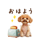 母♡トイプードルの冬の気づかい（個別スタンプ：1）