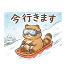 ゆるっと冬のタヌキスタンプ【年末年始】（個別スタンプ：4）