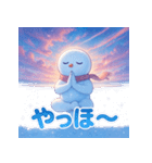 スノーマン瞑想タイム（個別スタンプ：25）