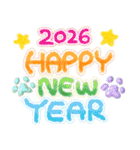 年末年始に使えるオシャレな肉球(再販)（個別スタンプ：35）