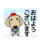 優しい気づかい ダックスフンド-犬好き 冬（個別スタンプ：22）