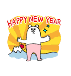 毎年使える！タイツをはいたくま年賀＆挨拶（個別スタンプ：3）