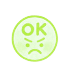 黄緑色・1年中使える♪プリチーはんこ（個別スタンプ：4）