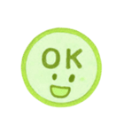 黄緑色・1年中使える♪プリチーはんこ（個別スタンプ：19）