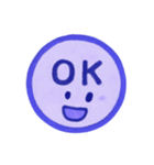 紺色・1年中使える♪プリチーはんこ（個別スタンプ：19）