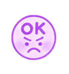 紫色・1年中使える♪プリチーはんこ（個別スタンプ：4）