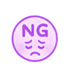 紫色・1年中使える♪プリチーはんこ（個別スタンプ：6）