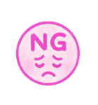 ピンク色・1年中使える♪プリチーはんこ（個別スタンプ：6）