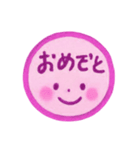ピンク色・1年中使える♪プリチーはんこ（個別スタンプ：24）