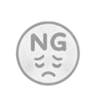 白黒・1年中使える♪プリチーはんこ（個別スタンプ：6）