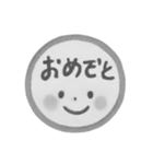 白黒・1年中使える♪プリチーはんこ（個別スタンプ：24）