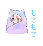 白猫耳パーカーくんの冬★癒し（個別スタンプ：23）