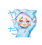 白猫耳パーカーくんの冬★癒し（個別スタンプ：39）