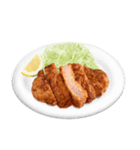 国産豚のとんかつ 【文字なし】（個別スタンプ：23）