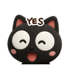 まるいくろねこ3Dどアップ（個別スタンプ：8）