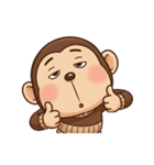 やる気無し。腹巻きおさるの冬（個別スタンプ：6）