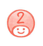 数字とローマ字♪プリチー赤はんこ（個別スタンプ：7）