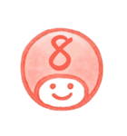 数字とローマ字♪プリチー赤はんこ（個別スタンプ：13）