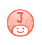 数字とローマ字♪プリチー赤はんこ（個別スタンプ：24）