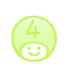 黄緑色・数字とローマ字♪プリチーはんこ（個別スタンプ：9）