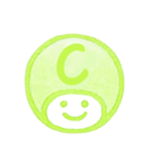 黄緑色・数字とローマ字♪プリチーはんこ（個別スタンプ：17）