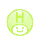 黄緑色・数字とローマ字♪プリチーはんこ（個別スタンプ：22）