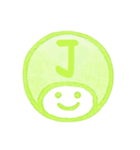 黄緑色・数字とローマ字♪プリチーはんこ（個別スタンプ：24）