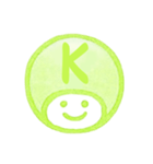 黄緑色・数字とローマ字♪プリチーはんこ（個別スタンプ：25）