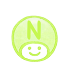 黄緑色・数字とローマ字♪プリチーはんこ（個別スタンプ：28）