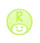 黄緑色・数字とローマ字♪プリチーはんこ（個別スタンプ：32）