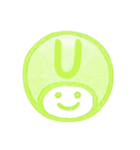黄緑色・数字とローマ字♪プリチーはんこ（個別スタンプ：35）