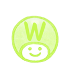 黄緑色・数字とローマ字♪プリチーはんこ（個別スタンプ：37）