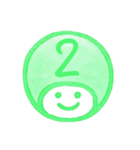 緑色・数字とローマ字♪プリチーはんこ（個別スタンプ：7）