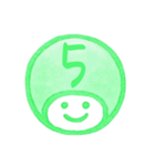 緑色・数字とローマ字♪プリチーはんこ（個別スタンプ：10）