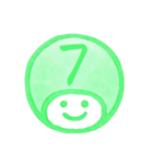 緑色・数字とローマ字♪プリチーはんこ（個別スタンプ：12）