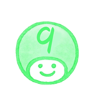 緑色・数字とローマ字♪プリチーはんこ（個別スタンプ：14）