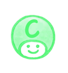 緑色・数字とローマ字♪プリチーはんこ（個別スタンプ：17）