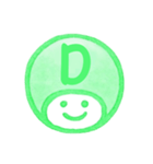 緑色・数字とローマ字♪プリチーはんこ（個別スタンプ：18）