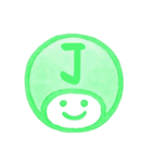 緑色・数字とローマ字♪プリチーはんこ（個別スタンプ：24）