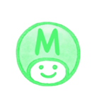 緑色・数字とローマ字♪プリチーはんこ（個別スタンプ：27）