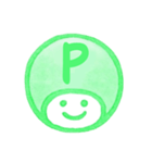 緑色・数字とローマ字♪プリチーはんこ（個別スタンプ：30）
