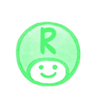 緑色・数字とローマ字♪プリチーはんこ（個別スタンプ：32）