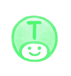 緑色・数字とローマ字♪プリチーはんこ（個別スタンプ：34）