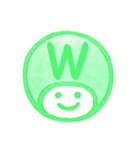 緑色・数字とローマ字♪プリチーはんこ（個別スタンプ：37）